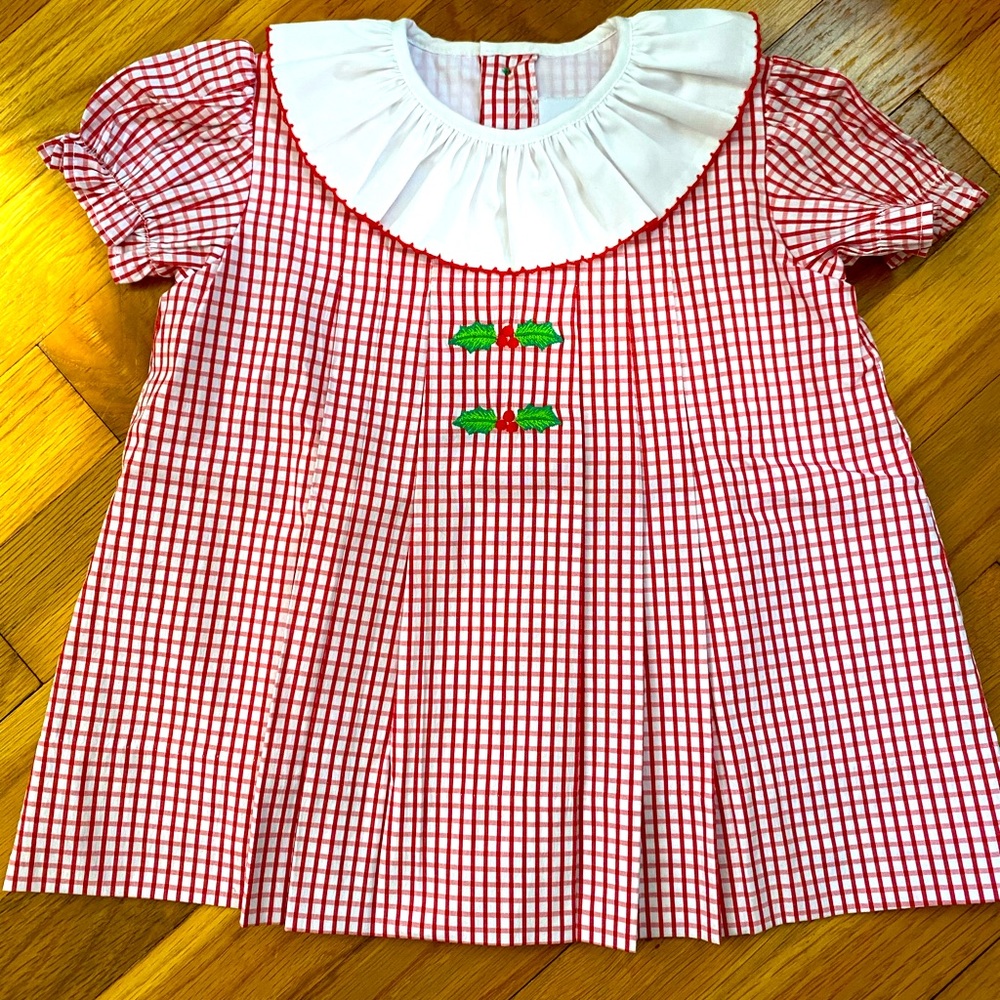 The Proper Peony Christmas Dress- 6-9 months